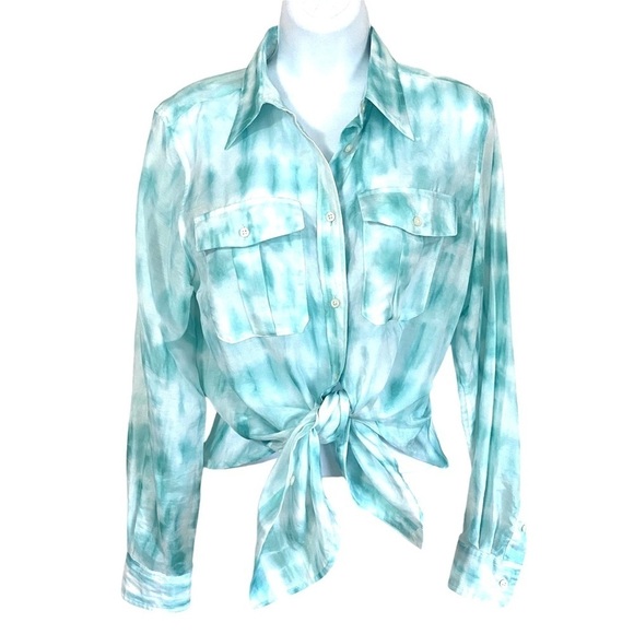 Lauren Ralph Lauren Tops - LAUREN Ralph Lauren Tie-dye Cotton Button-down Shirt Blouse Medium